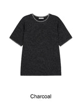 レトン ステッチ マッスル ニット ショートスリーブ Tシャツ