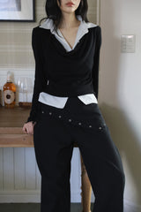Tuel Wrap Eyelet Cotton Pants