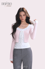 Dodo baby color cardigan layered top