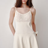 Punching Tiered Dress (Cream)