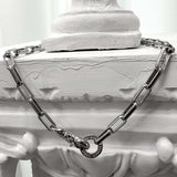 SS-6mm BOX chain neckloace_silver