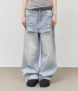 Hold Damage Wide Denim