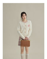 Balletcore Contrast Jacquard Knit Cardigan