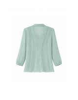 ロイズリボンタイラッフルシフォンブラウス Mint