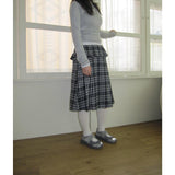 Double Layered Check Skirt