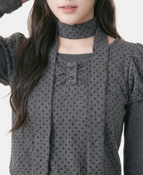 ミナ ドット スカーフ ペプラム Tシャツ