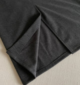 Cre wool pin tuck H-line slit long skirt (belt set)