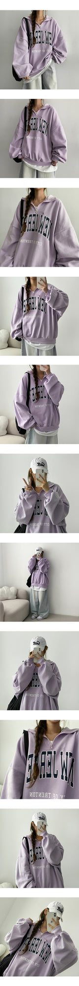 Newzie セミジップアップ スウェットシャツ (3色)