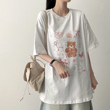 3st Digital Printed Short Sleeve T-Shirt #TeddyBear #Ballerina #Ribbon