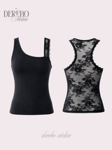 Back-Point Racer Asymmetrical Sleeveless Top