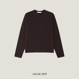 mercerized cropped long-sleeve T-shirt (4colors)