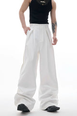 Embroidered Pleated Vintage Trousers