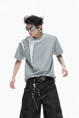 スタッディドレイヤード半袖Tシャツ
