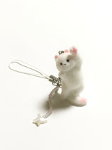 Cotton candy cat keyring