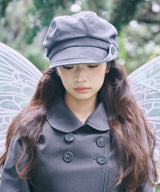 BUTTON NEWSBOY CAP - CHARCOAL