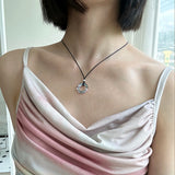 [925silver] Aurora crystal string necklace