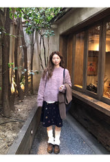 Lavender Round Mohair Angora Knit