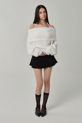 Sofie buckle pleats skirt, Black