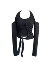 [MADE] Halter tie T - black