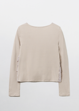 Tiered Ruffle Long Sleeve Top / Beige