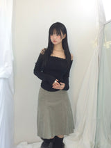 soft corduroy banding skirt