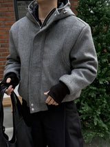 Haron woolfaka hooded padded jacket