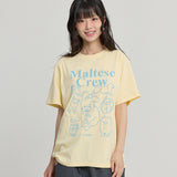 マルチーズクルーライングラフィック半袖Tシャツ