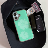 [Epoxy] hibiscus(mint) silver bumper case