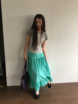Liang button frill long skirt (4color)