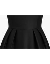 Fleurine Lace Ribbon Tulip Mini Dress Black