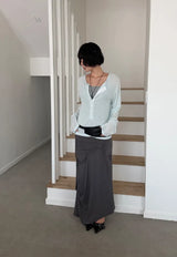 SHEER BUTTON HENLEY TOP