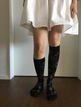 Retro Rose Knee Socks (2color)