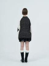 patched raglen t-shirts / black