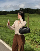 [BELLIDE MADE] ピーナッツ, ブックルセミクロップドカーディガン