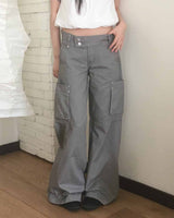 Cooire Two-Button Bootcut Cargo Pants
