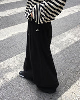 One-pin tuck strap balloon cotton pants