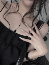 black drop beads necklace