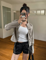 アッシュスナップツーボケットスリムフィールドジャケット