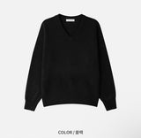 [Unisex] ベーシックVネッククロップニット(8color)