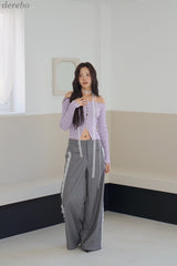 side lace wide slacks