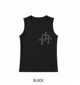 Cross Patch Ribbed Sleeveless
