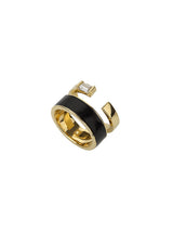 RV-Baguette Q Layered Epoxy Ring - Black