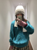 [MD Pick]ウールタッチブラッシュVネックニット (4 Colors)