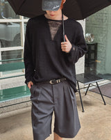 Spud Two-Pintuck Bermuda Slacks