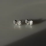 [925silver] キルティング リボンピアス