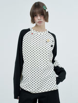 patched raglen t-shirts / white