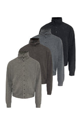Marl Turtleneck Cardigan