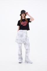 RAINDROP SKIRT PANTS / BLACK