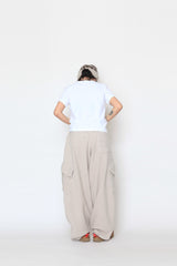 fleece oblique cargo pants