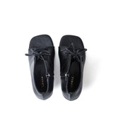 スクエアレースアップオープントゥヒール(Black)